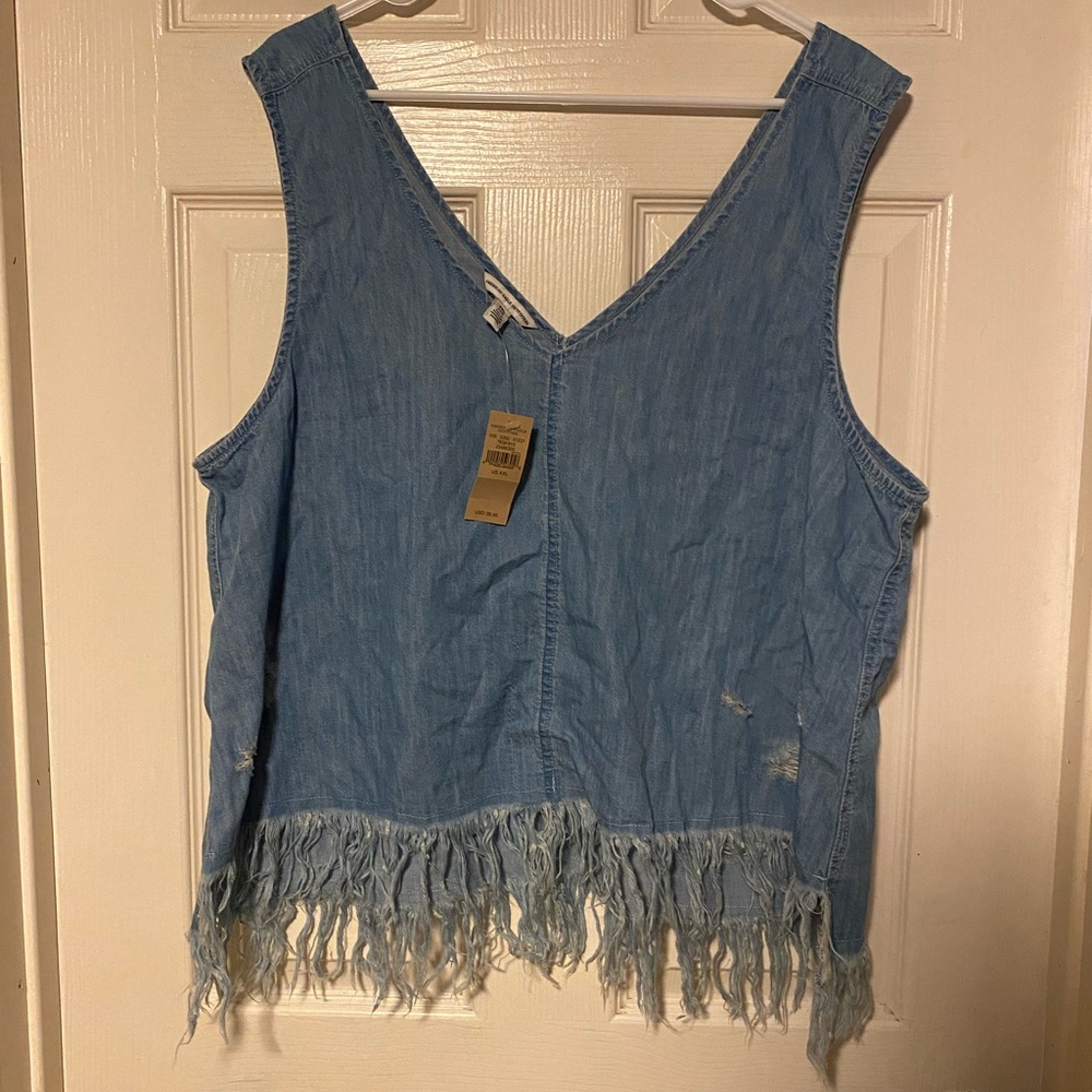 American Eagle Outfitters Sleeveless Distressed Denim tank top